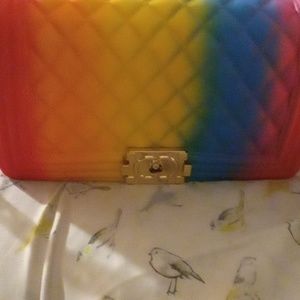 Multi color purse with chain brand new